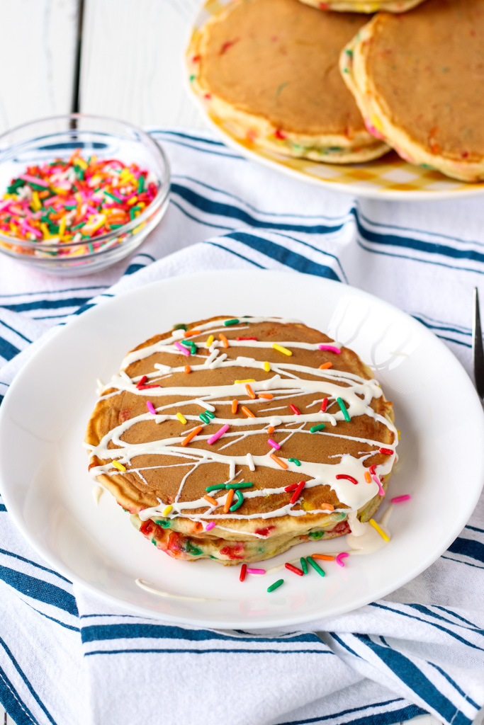 Funfetti Birthday Cake Pancakes | Bakes and Blunders