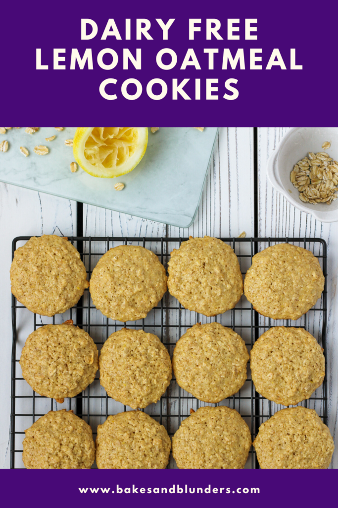 Dairy Free Lemon Oatmeal Cookies | Bakes and Blunders