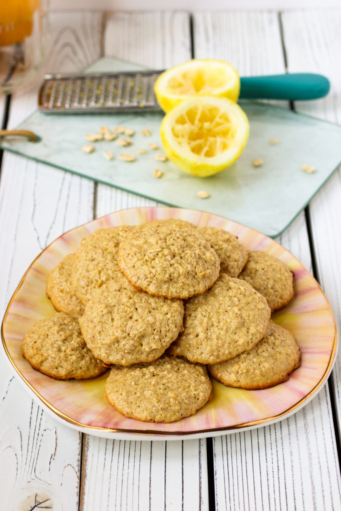 Dairy Free Lemon Oatmeal Cookies | Bakes and Blunders