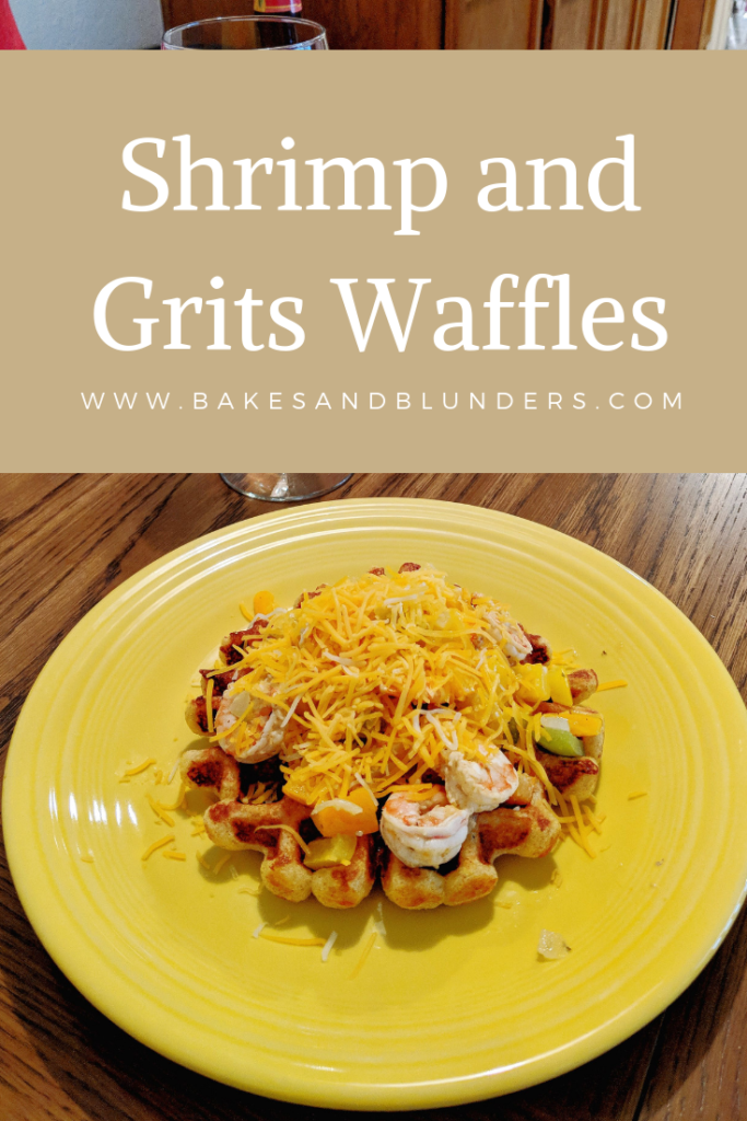 Shrimp and Grits Waffles cheesy cornbread waffle with cajun shrimp and veggies