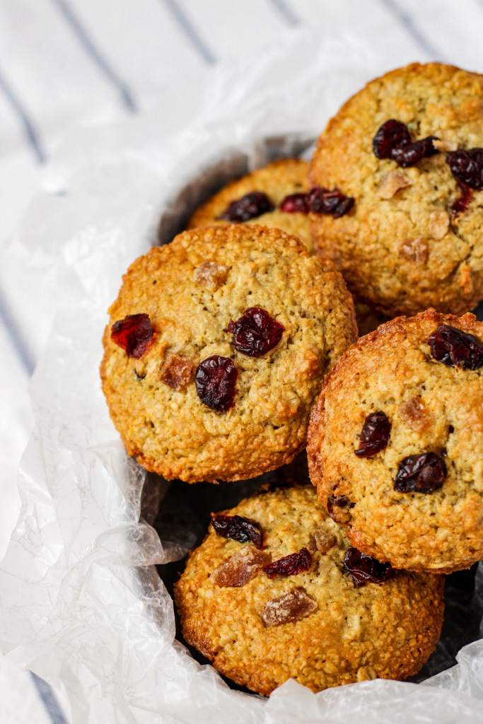 Moist Cranberry Ginger Bran Muffins | Bakes & Blunders