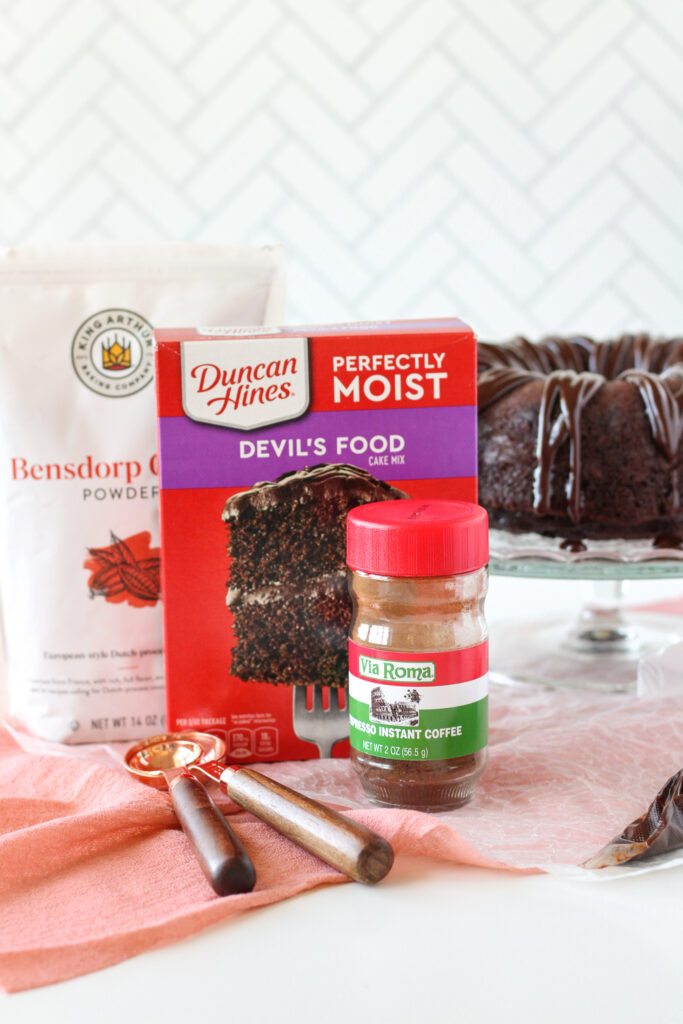 Cocoa powder, boxed cake mix, espresso powder