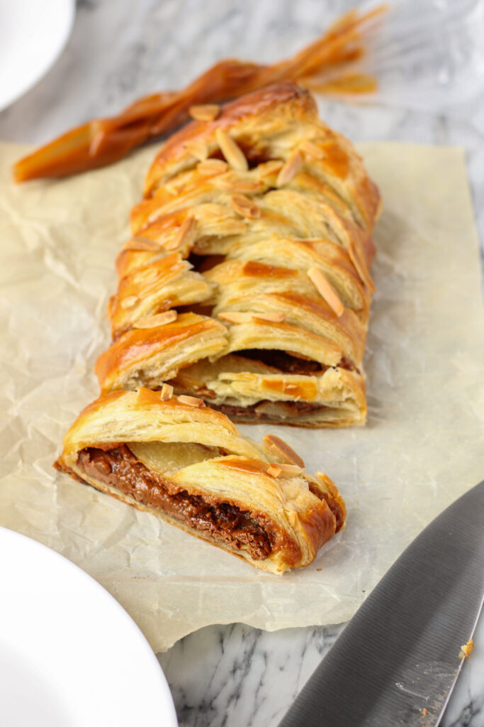 Chocolate Almond Braid with Caramel | Bakes & Blunders