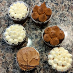 Leftover chocolate and vanilla buttercream frosting.