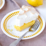 Lemon Meringue Pie slice and a fork | Bakes & Blunders