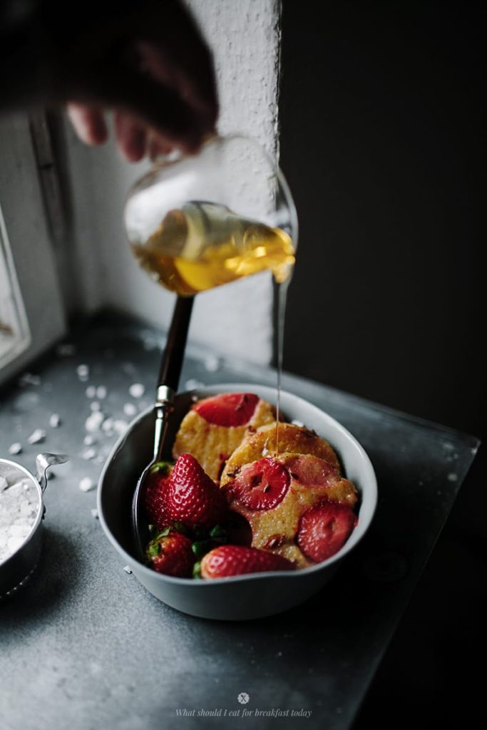 Polenta Cakes with Strawberries - What Should I Eat For Breakfast