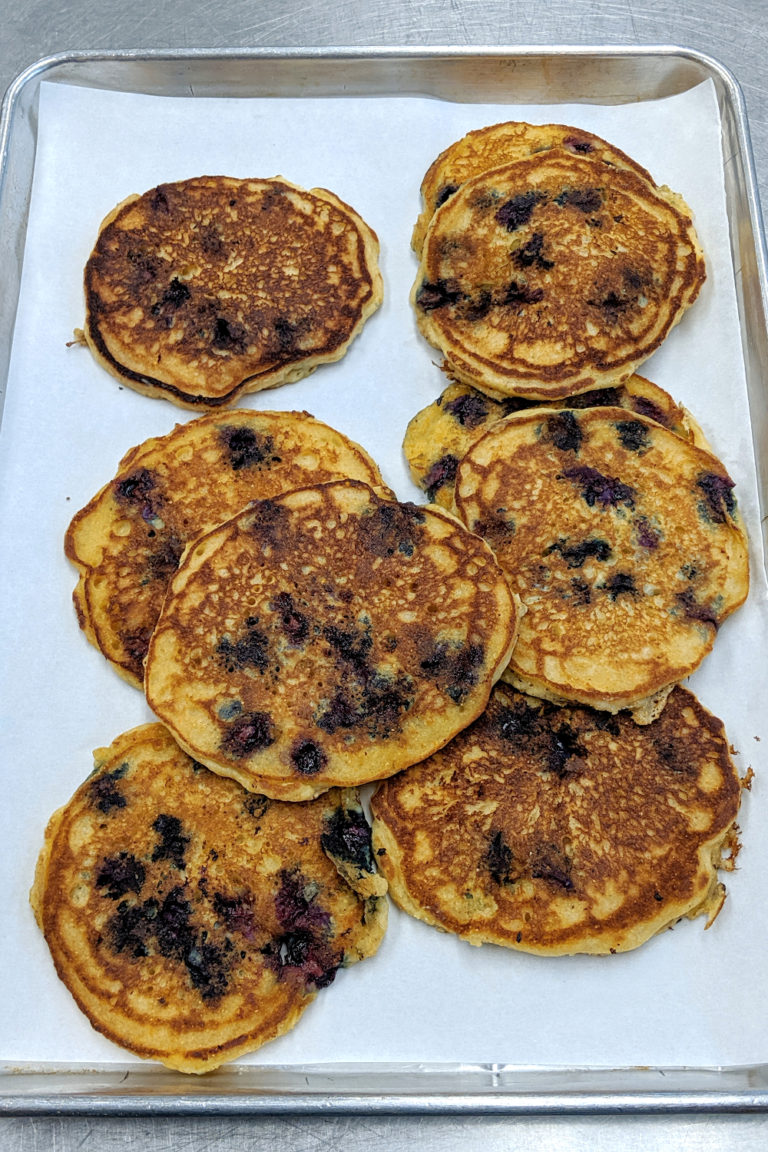 Blueberry Buttermilk Cornmeal Pancakes
