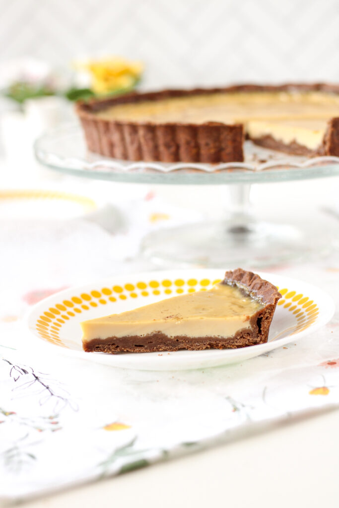 Custard Tart with a Chocolate Pastry Shell | Bakes & Blunders