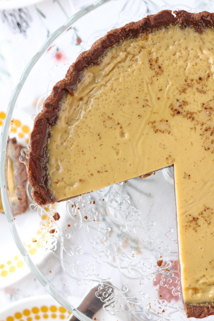 Custard Tart with a Chocolate Pastry Shell | Bakes & Blunders