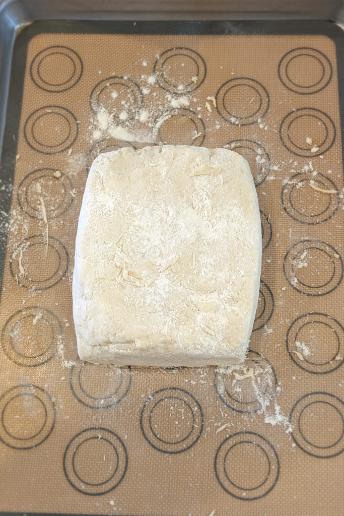 Shaped dough ready to chill