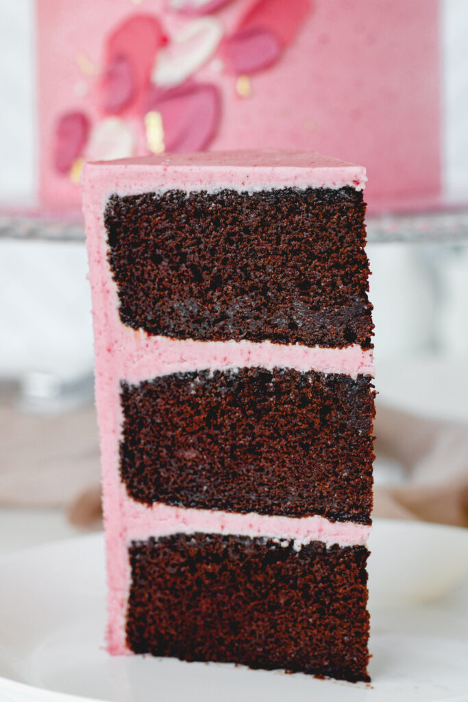 Devil's Food Cake with Raspberry Frosting | Bakes & Blunders