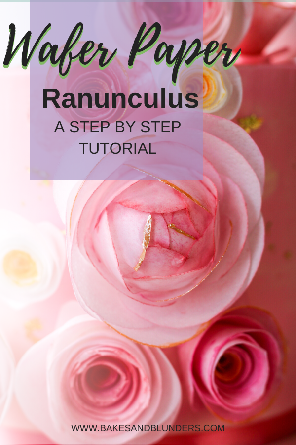 How to Make a Wafer Paper Ranunculus - Bakes and Blunders