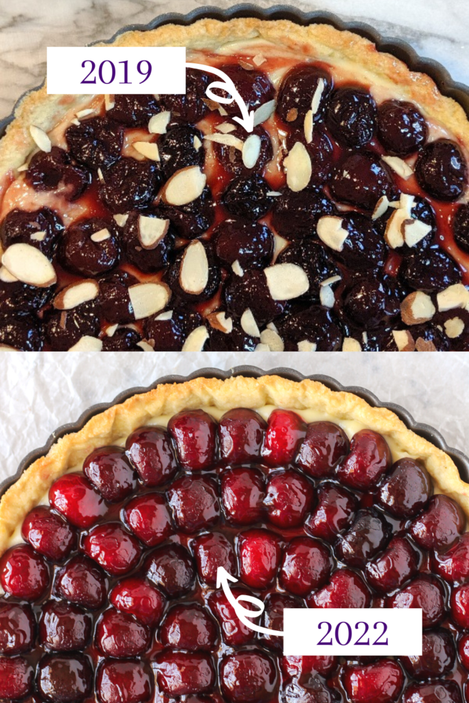Cherry Almond Tart Before & After Pics