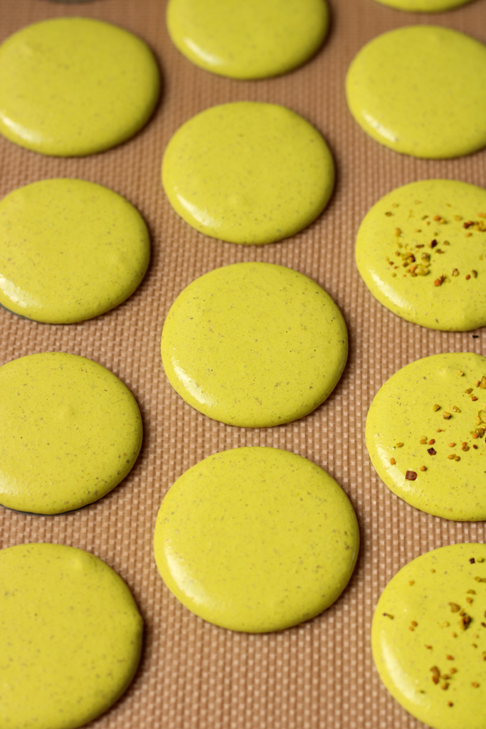 Pistachio Macarons on a SilPat