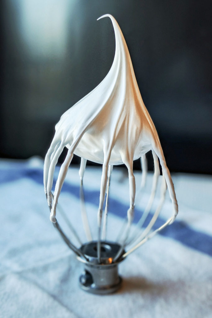 Stiff peaks with Swiss meringue