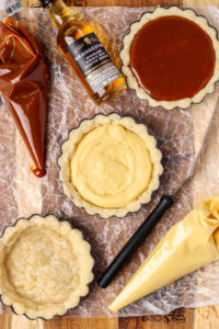 Custard and caramel fillings