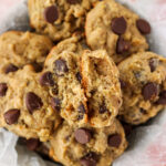 Banana Chocolate Chip Cookies in a bowl