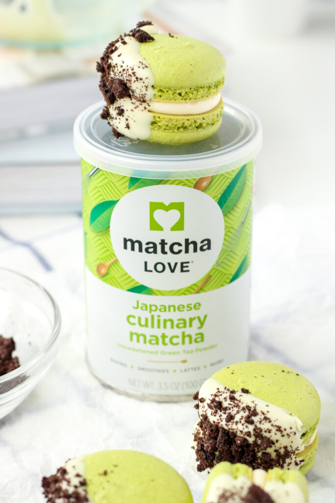 Dirty Matcha Macarons with Matcha Love powder