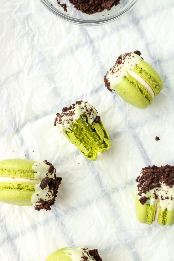 Dirty Matcha Macarons