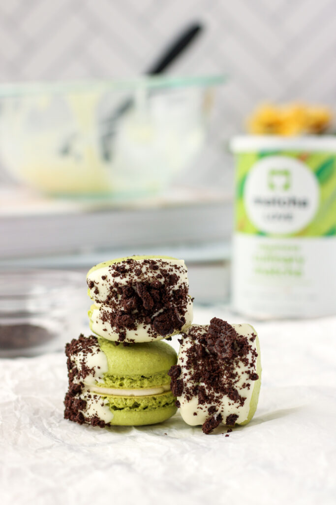 Dirty Matcha Macarons