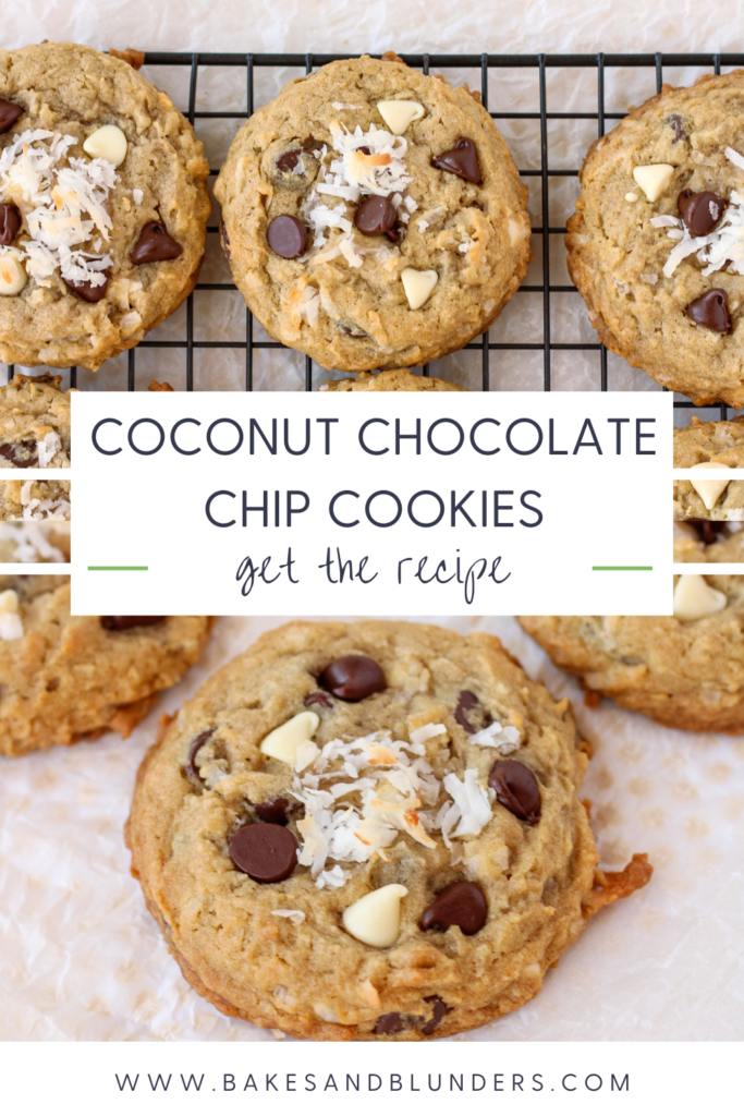 Coconut Chocolate Chip Cookies | Bakes & Blunders