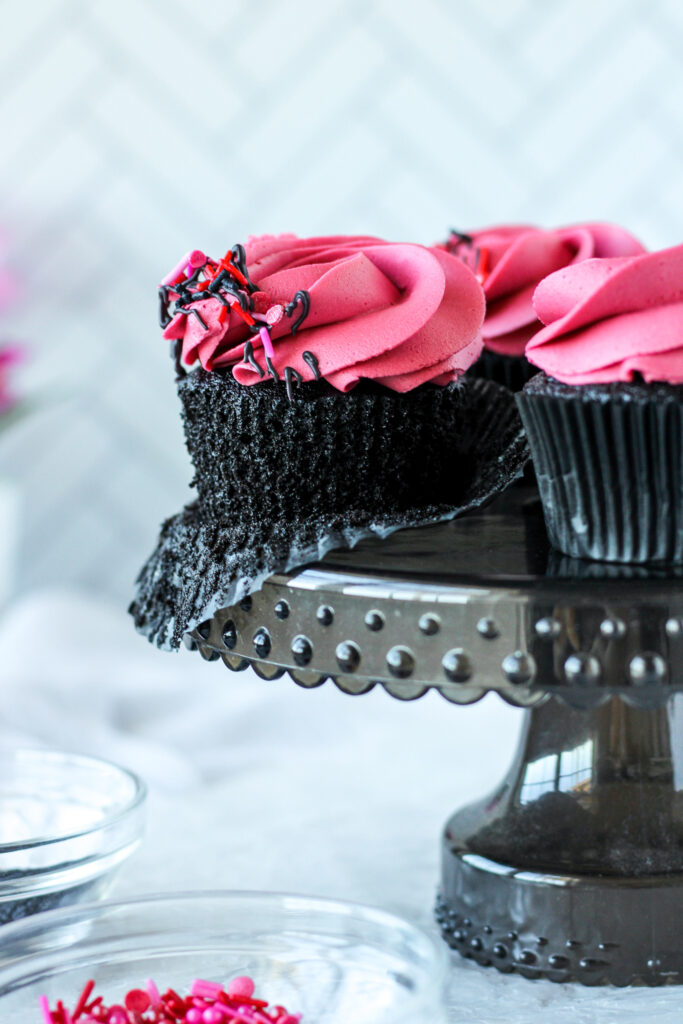 Boozy Black Cherry Cupcakes