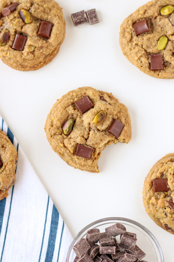 Pistachio Chocolate Chunk Cookies