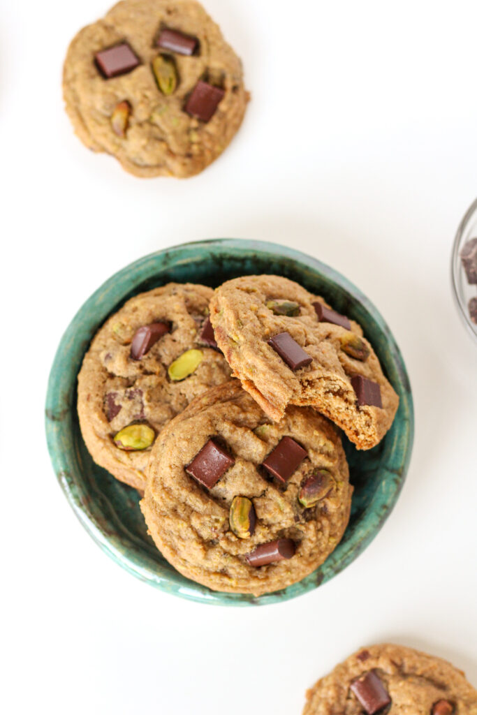 Pistachio Chocolate Chunk Cookies