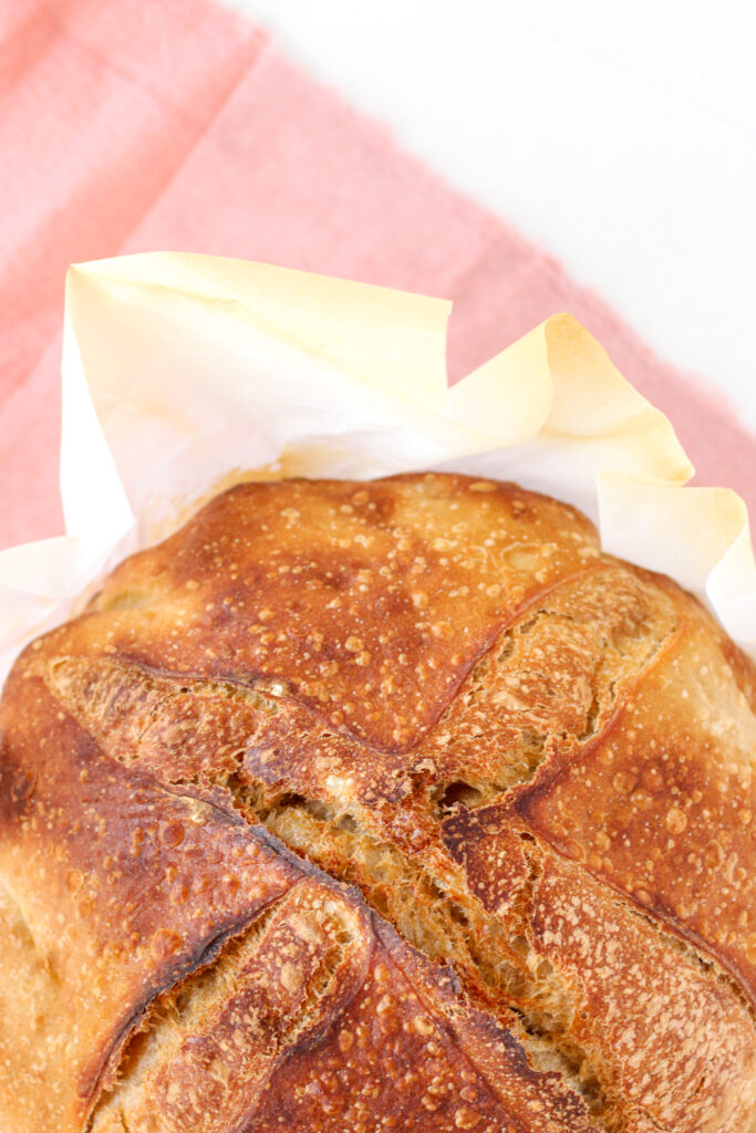 Sourdough Bread with Whole Wheat Flour in parchment paper