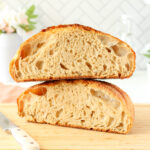 Sourdough Bread with Whole Wheat Flour cut in half and stacked