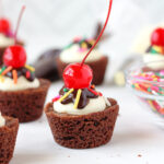 Mini Brownie Sundaes with a cherry on top