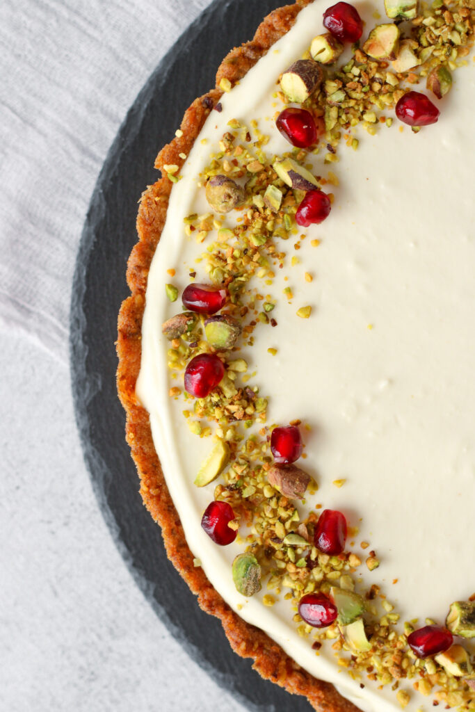 Honey, Goat Cheese, and Pistachio Tart