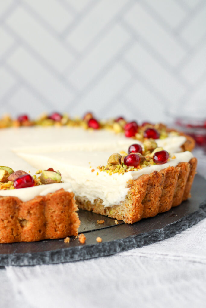 Honey, Goat Cheese, and Pistachio Tart