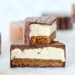 Gingerbread Marshmallow Bite - chocolate shell filled with molasses marshmallow and a chewy gingerbread cookie base