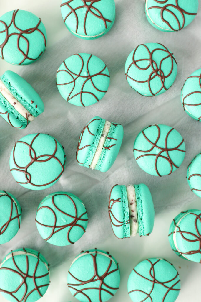 Peppermint Chip Macarons