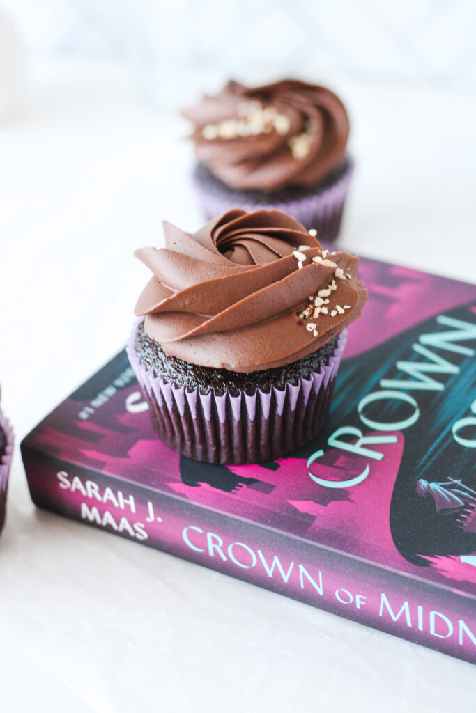 Nutella Cupcakes with Crown of Midnight (book)