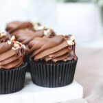 Nutella Cupcakes on a marble serving tray