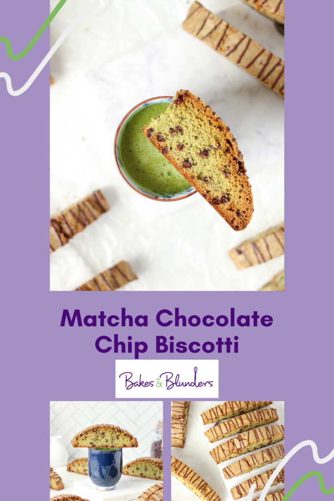 Matcha Chocolate Chip Biscotti | Bakes & Blunders