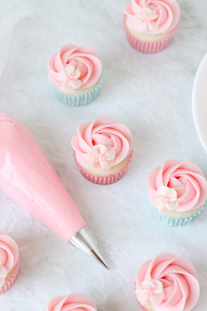 Mini Cherry Blossom Cupcakes