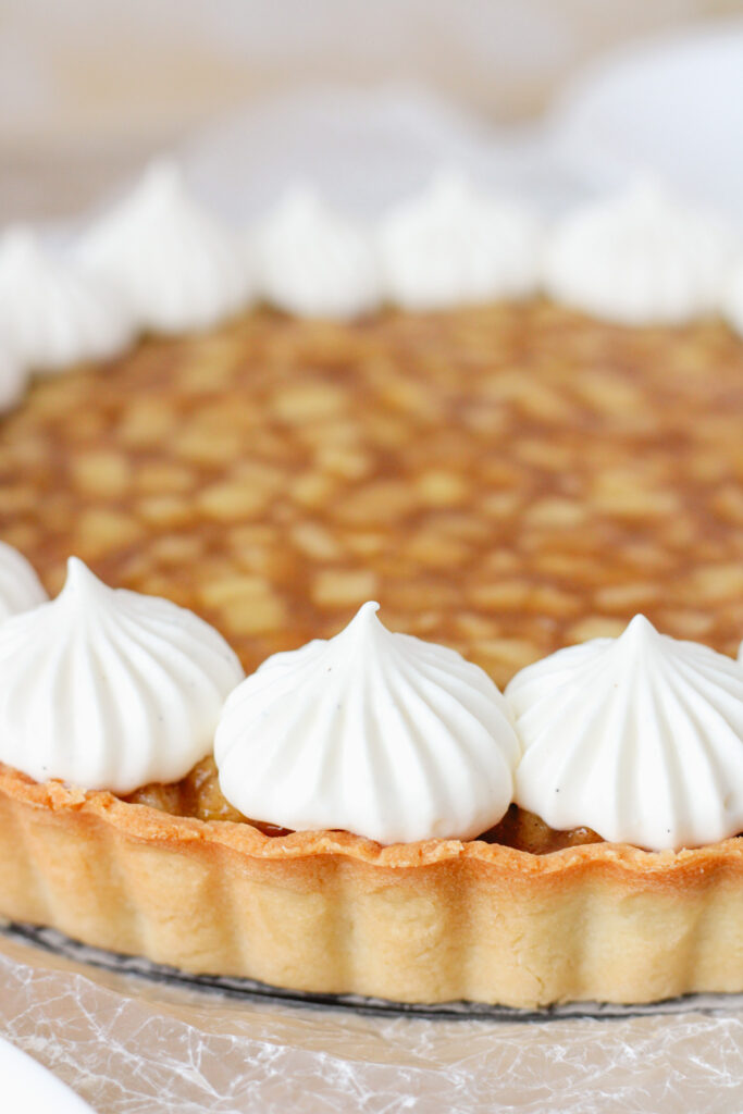 Chestnut Apple Tart with mascarpone whipped cream