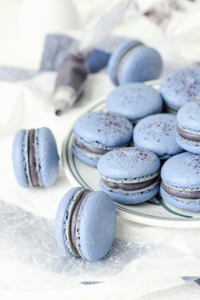 Blueberry Yuzu Macarons