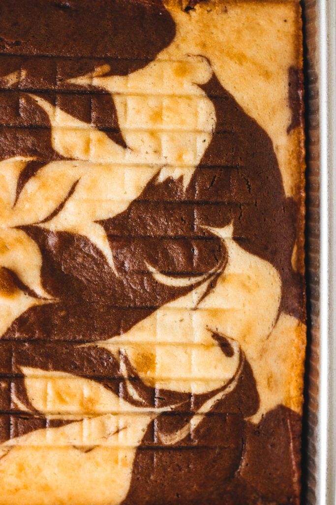 Marble Sheet Cake before frosting